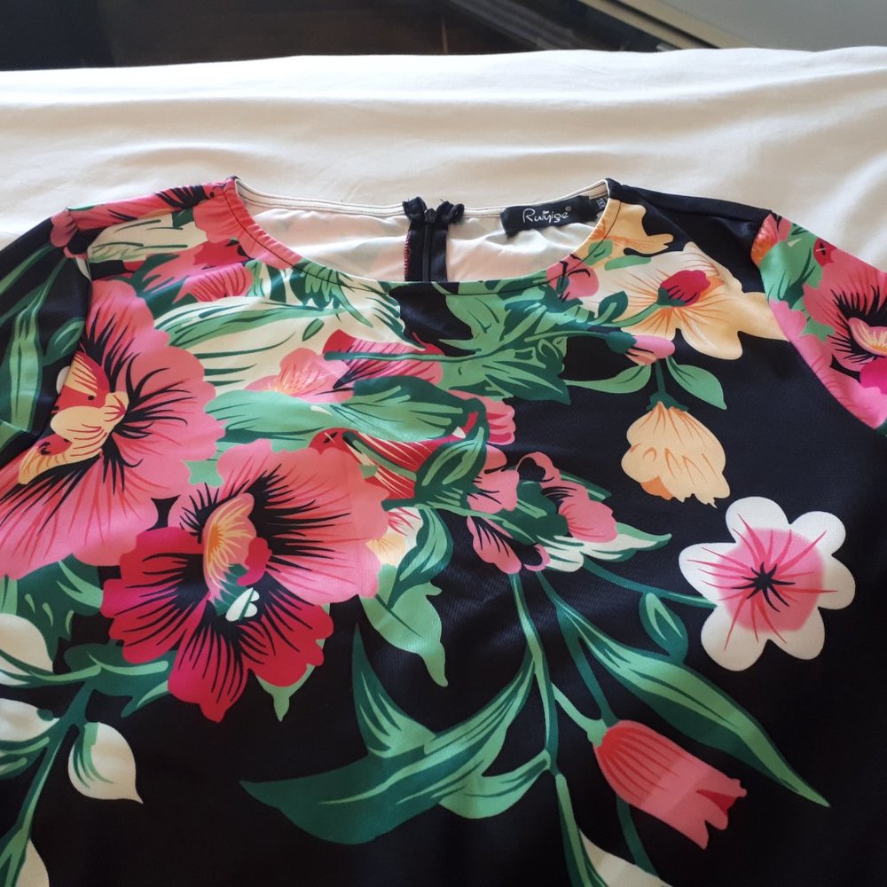 Ruiyige Long Slinky Floral Design Bodycon Dress